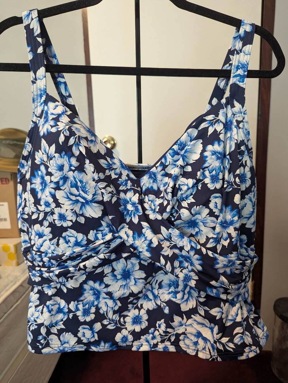 Lands End Blue Floral Tankini